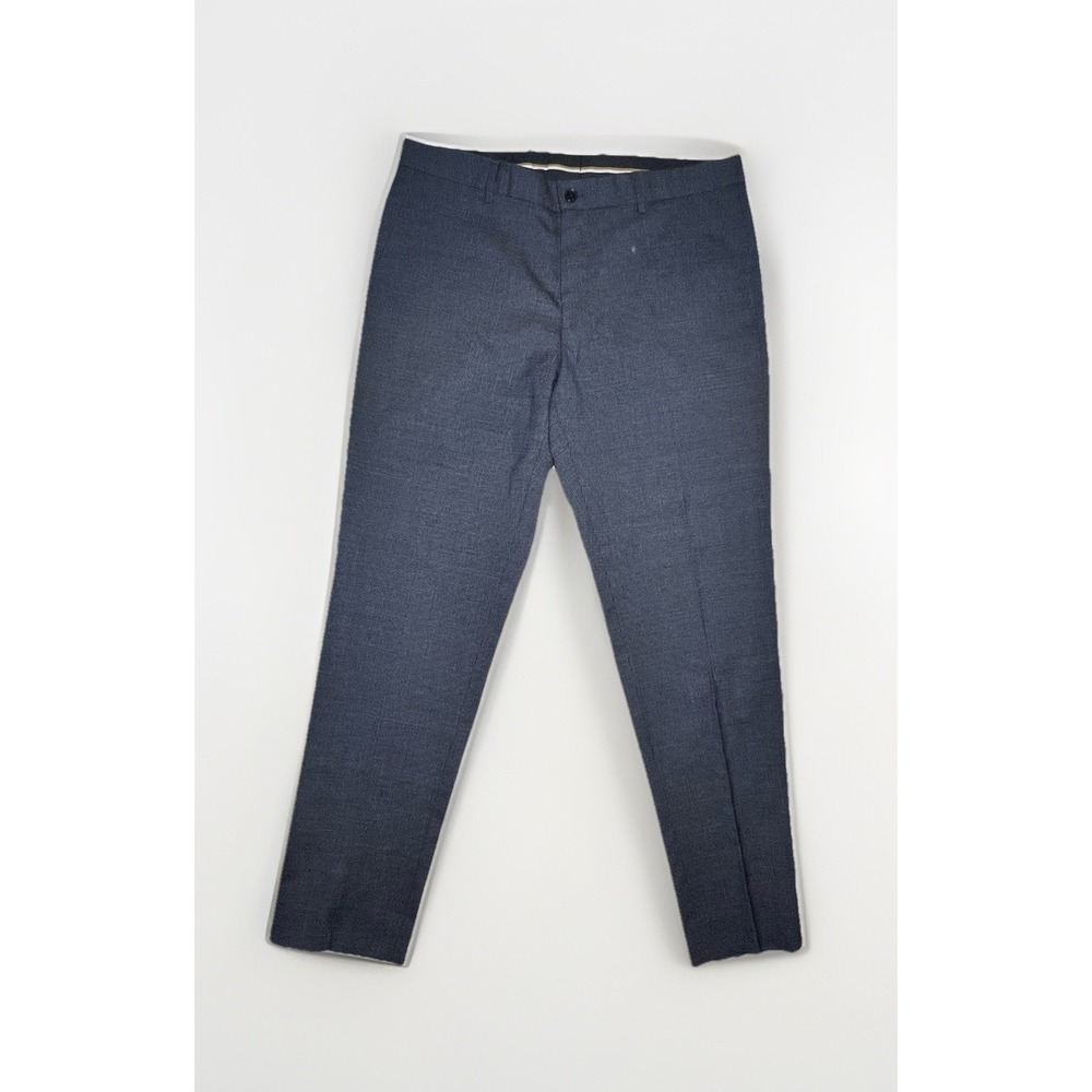 Hugo Boss Recent Dress Pants H-Genius-MM-224 Eggplant Blue Wool Slim 36R